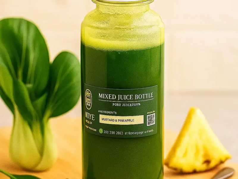 Grab n Go - Mixed Juice Bottle Dengan Pemanis Stevia Pakcoy Nanas