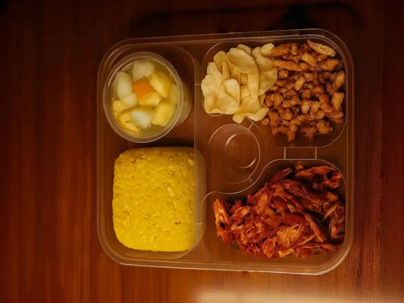 Nasi Kuning Ayam Suwir Bumbu Bali