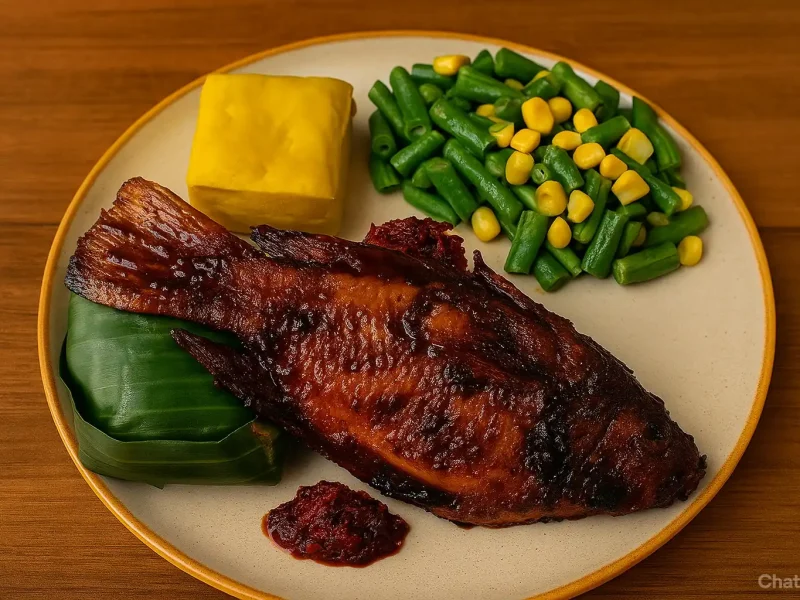 Nasi Merah Nila Bakar